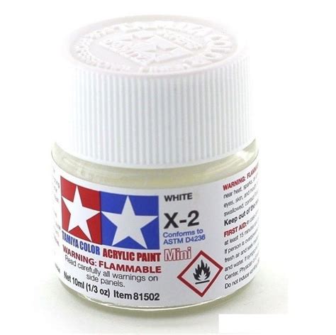 Краска акриловая X 2 White gloss acrylic paint mini 10 ml Белый