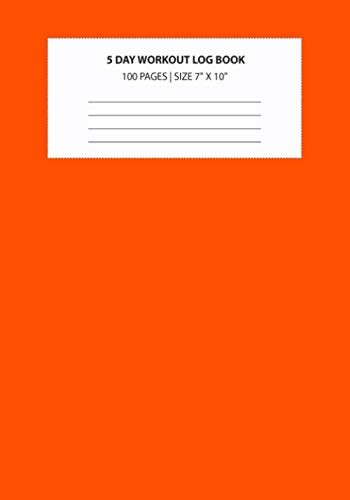 5 Day Workout Log Book Minimalist Aerospace Orange Color Cover