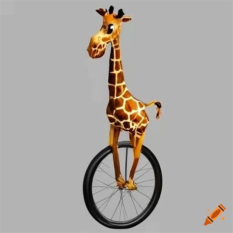 Giraffe Riding A Unicycle On Craiyon