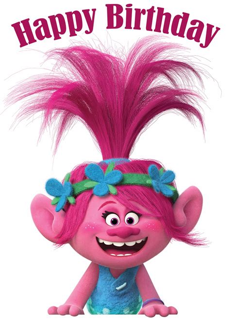 Trolls Poppy Happy Birthday Iron On Transfer #7 - Divine Bovinity Design