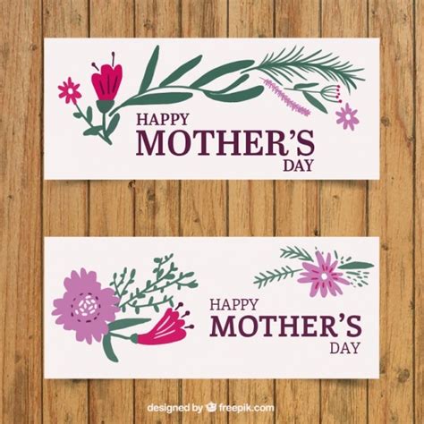 Premium Vector Mothers Day Banners With Flowers