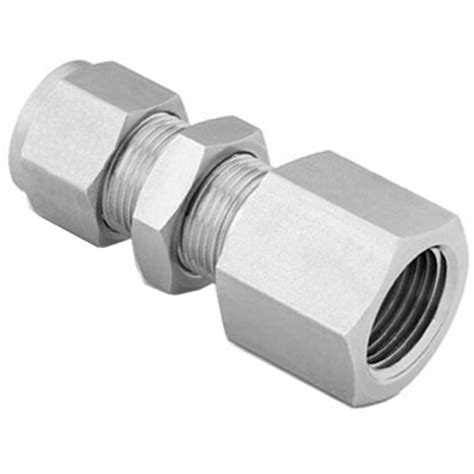 Stainless Steel Tube Fittings Bulkhead Female Connector 14 X 14