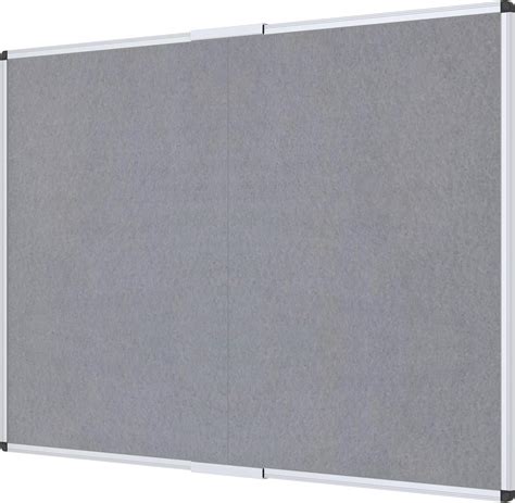 VIZ PRO Large Fabric Bulletin Board Foldable Notice Board Felt Gray 72