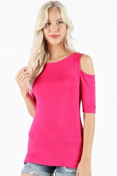 Women S Cold Shoulder Top Pink Women Tunic Tops Womens Trendy Tops