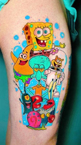 Spongebob Tattoos For Spongebob Squarepants Fans Tattoo Me Now