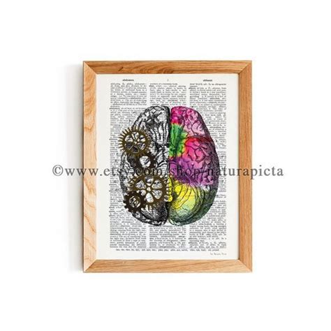 Left Right Brain Anatomy Print, Brain Wall Art, Anatomy Poster, Human Brain Wall Art, Brain ...