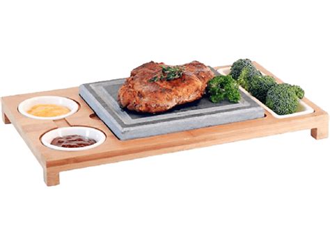 Nouvel Hot Stone Medium Grillstein Grau Holz Mediamarkt