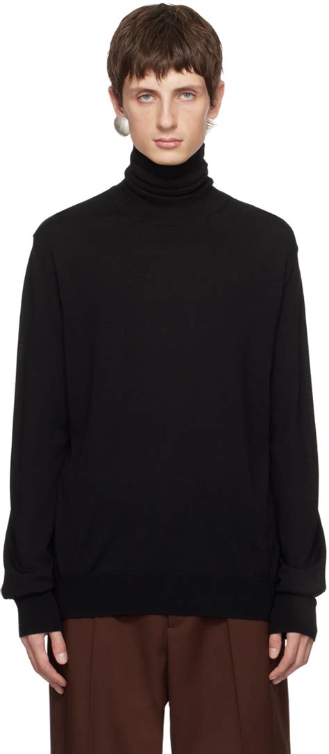 Jil Sander Black Boxy Turtleneck Ssense Uk