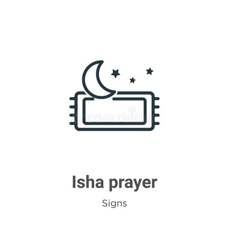 Isha Prayer Outline Vector Icon Thin Line Black Isha Prayer Icon Flat