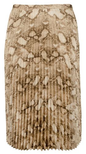 Ralph Lauren Women S Snakeskin Print Pleated Satin Charmeuse Skirt EBay