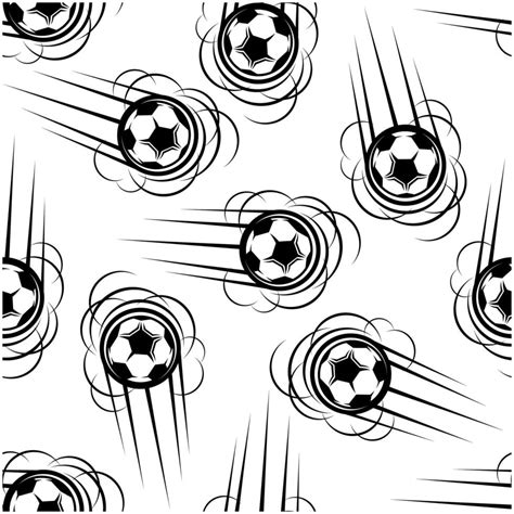 Flying Football Or Soccer Balls Seamless Pattern Vector Art At