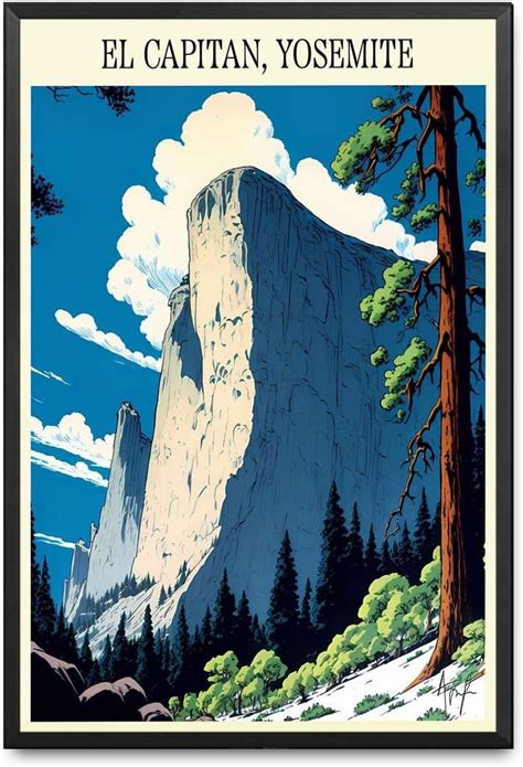 Asdg12s Canvas Wall Art Prints El Capitan Yosemite Poster Alfonso Trufa