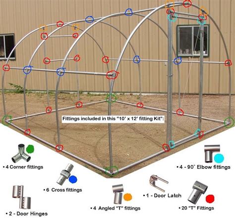 Greenhouse Fitting Kit For 1 Emt 10 X 12 3 Purlin Diy Greenhouse Greenhouse Plans