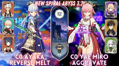 NEW SPIRAL ABYSS 3 7 C0 Ayaka Reverse Melt C0 Yae Aggravate Floor