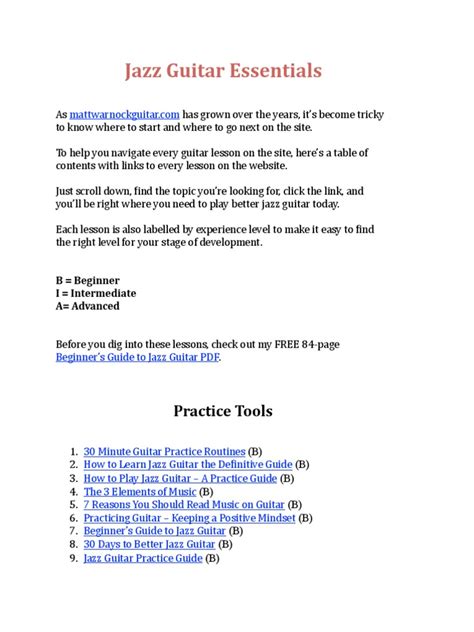 Jazz Guitar Essentials Pdf Chord Music Scale Music