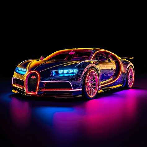 Bugatti Chiron Neon Art Digital Download PNG File - Etsy