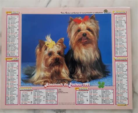 CALENDRIER PTT Almanach De La Poste 1991 Animaux Mignons EUR 4 00