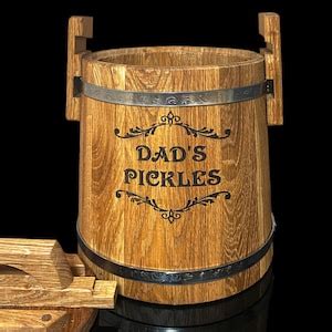 Personalized Pickle Oak Barrel Barrel With Lid Wooden Vat For