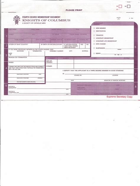 Knights Of Columbus Form 4 Fill Out Sign Online DocHub