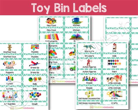 Toy Bin Labels Turquoise Printable For Classroom Or Playroom Baskets