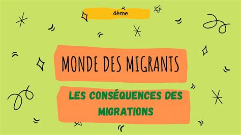 4ème Chapitre le monde des migrants Partie 3 Les conséquences des