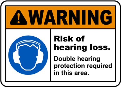 Double Hearing Protection Sign I2439 By