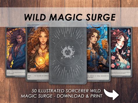 Dnd Wild Magic Surge Sorcerer Illustrated Cards Dnd Card Deck Tarot Size Dungeons And Dragons