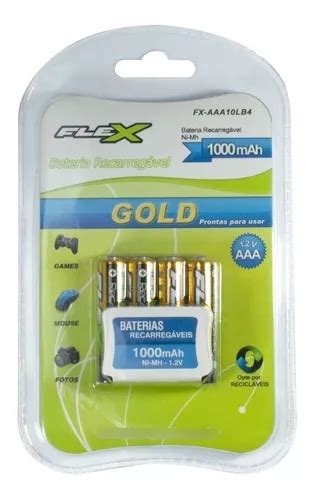 Pilhas Recarreg Vel Palito Aaa Flex Linha Gold Alcalina Mercadolivre