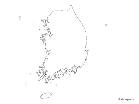 Outline Map Of South Korea Free Vector Maps Korea Map Map Outline