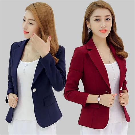 Spring Autumn Women Blazers And Jackets Work Office Lady Suit Slim Black One Button Business