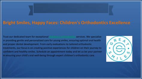 Ppt Bright Smiles Happy Faces Childrens Orthodontics Excellence