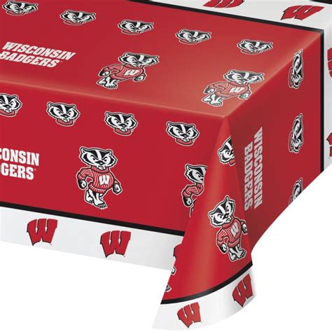 Wisconsin Badgers Plastic Tablecloth Party At Lewis Elegant Party