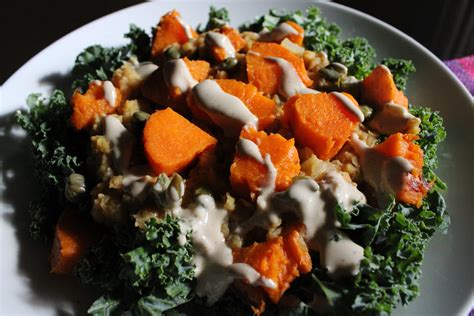 Roasted Sweet Potato Quinoa And Kale Salad Hearty At Home