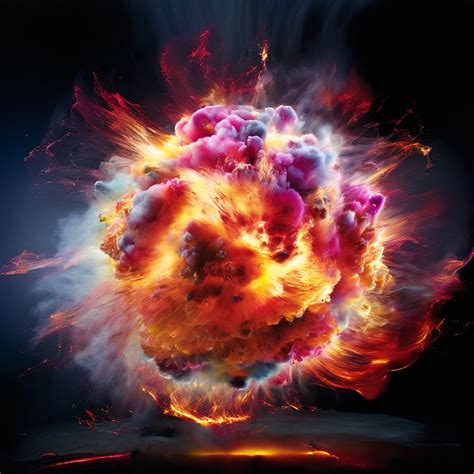 Nuclear fusion occurring at the core of a burgeoning explosi... by 강유 ...