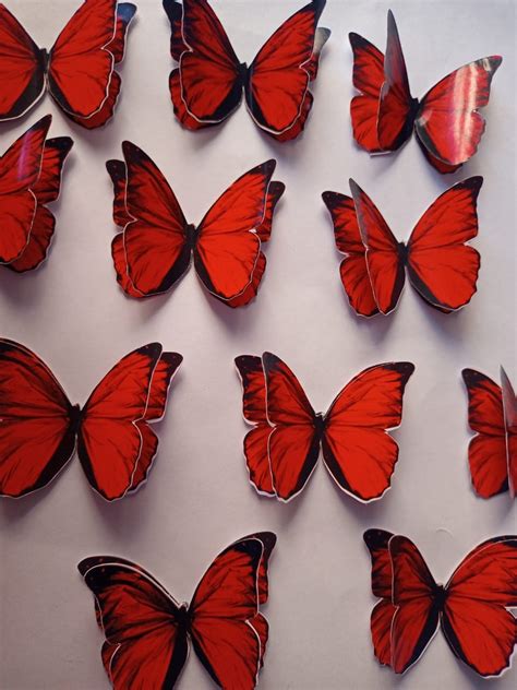 Mariposas Dobles 12 Unidades Rojas Tatascrap