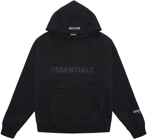 Fear Of God Essentials 3d Silicon Applique Pullover Hoodie Dark Slatestretch Limoblack Ss20