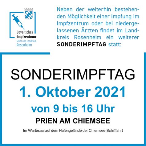 Sonderimpftag In Prien Am Oktober Samerberger Nachrichten