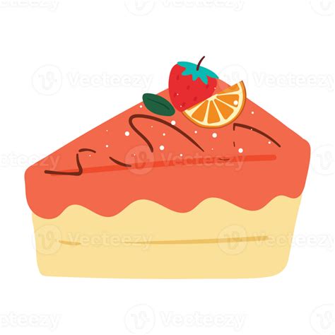 Drawing Cartoon Strawberry Cake Cute Food Sticker 32329054 Png