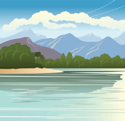 mountain lake stock illustration  image  lake