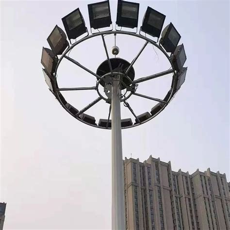 Mild Steel Single Arm Stadium Mast Lighting Pole For Street M At