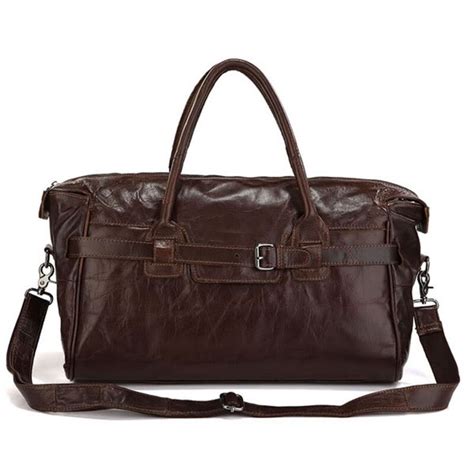 Vintage Genuine Leather Travel Bag Men Soft Real Leather Duffel Bags