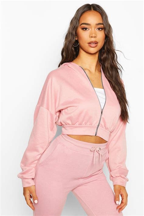 Fit Cropped Zip Through Gym Hoodie Boohoo Gym Hoodie Hoodies