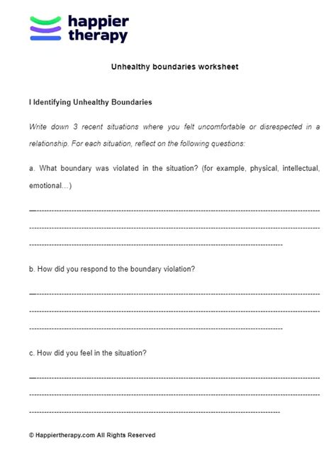 Free Printable Boundaries Worksheets For Students Worksheets Library