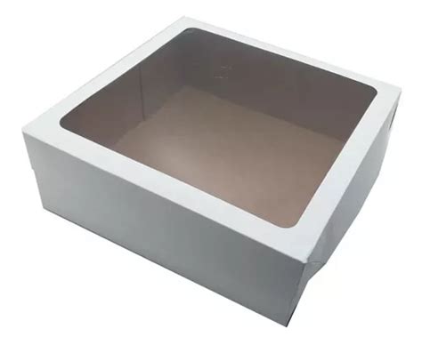 Caixa Para Presente Kraft Visor 15x15x7 Tampa E Fundo 20 Un