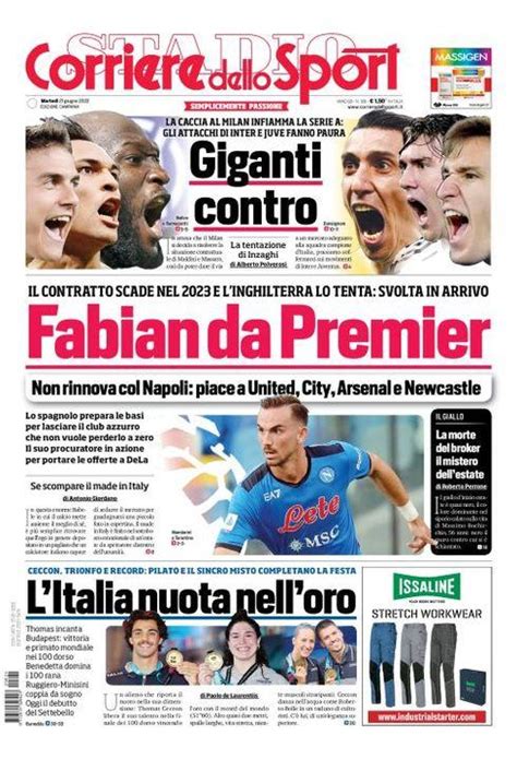 Prima Pagina Cds Campania Fabian Da Premier