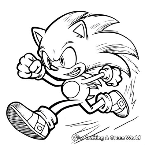 Sonic Running Coloring Pages - Free & Printable!