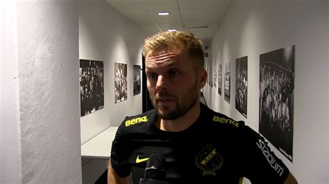 Aik Play Sebastian Larsson Och Bartosz Grzelak Efter Slutsignalen Mot