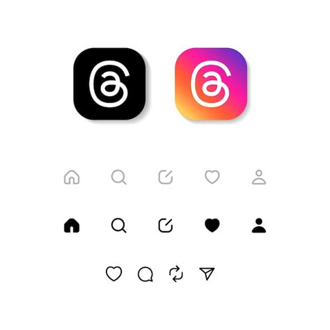 Premium Vector Vector Logo Of Threads Instagram App And Icons