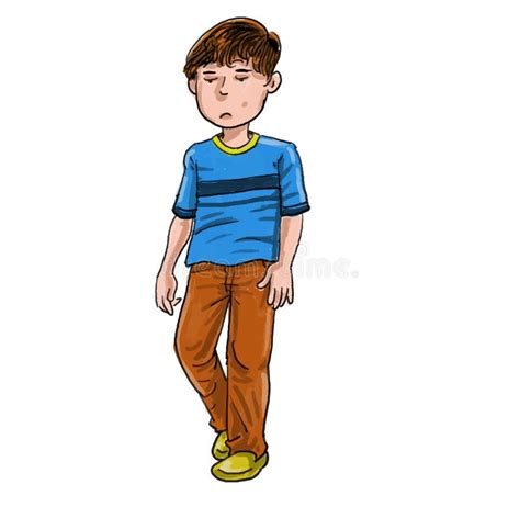 Boy Walking Alone Clipart