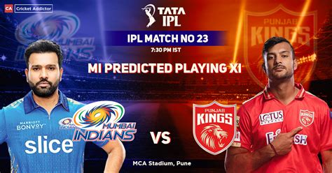 Mumbai Indians Vs Punjab Kings Mi Playing Vs Pbks Predicted Ipl